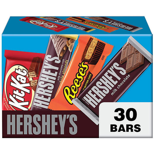 HERSHEY'S, KIT KAT and REESE'S Assorted Milk Chocolate Candy Bars Variety Pack (45 oz., 30 ct.)