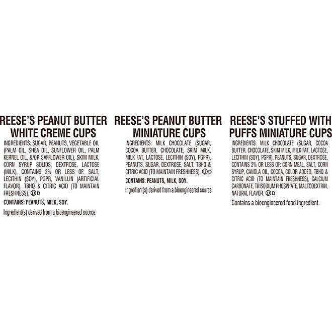 REESE'S Miniatures Chocolate and White Creme Peanut Butter Assortment Cups, Individually Wrapped, Bulk Candy Bag (52.1 oz.)