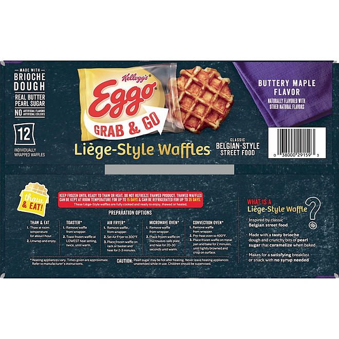 Kellogg's Eggo Waffles, Liege-Style Buttery Maple (12 ct.)
