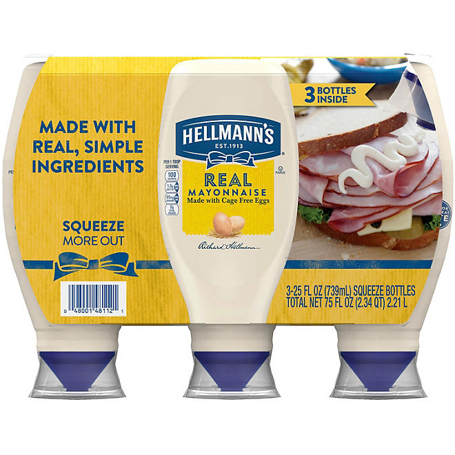 Hellmann's Real Mayonnaise 25 oz., 3 pk.