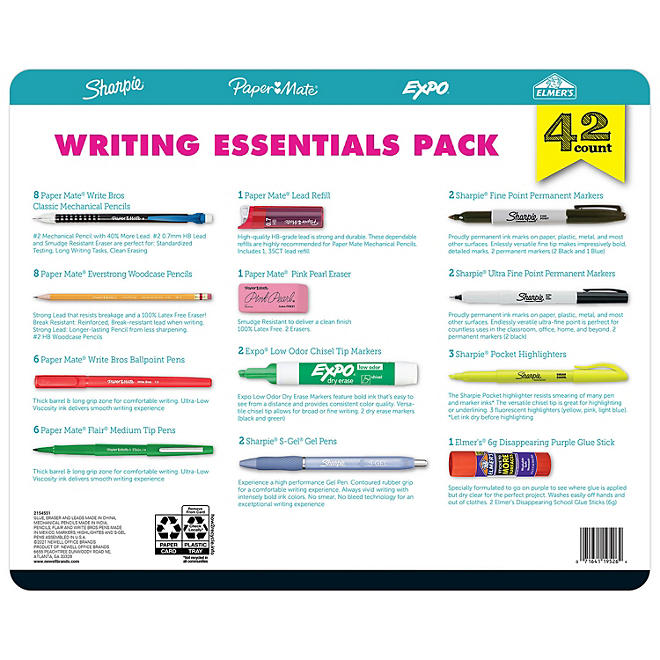 Back to School Supplies Kit, Elmer’s, Sharpie & More, 42 Count