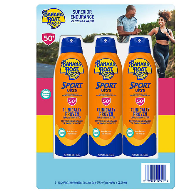 Banana Boat Sport Ultra Sunscreen Spray, SPF 50 (6 oz., 3 pk.)