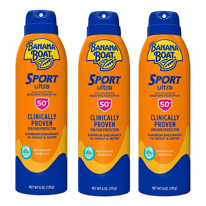 Banana Boat Sport Ultra Sunscreen Spray, SPF 50 (6 oz., 3 pk.)