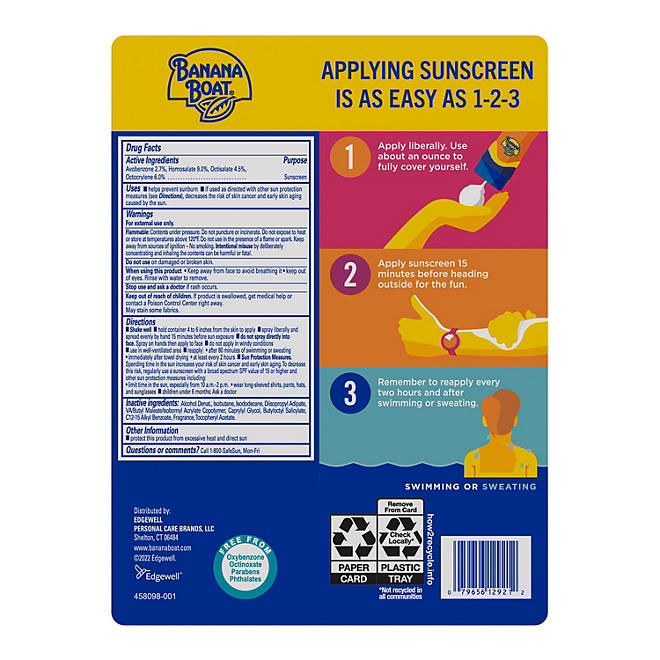 Banana Boat Sport Ultra Sunscreen Spray, SPF 50 (6 oz., 3 pk.)