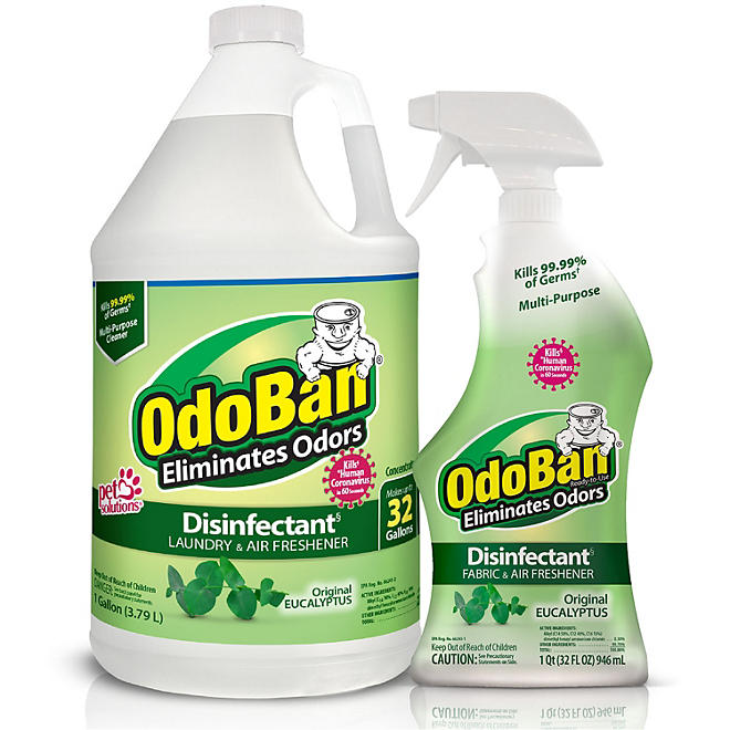 OdoBan Disinfectant & Odor Eliminator, Eucalyptus (1 gal. concentrate + 32 oz. Ready-to-Use Spray)