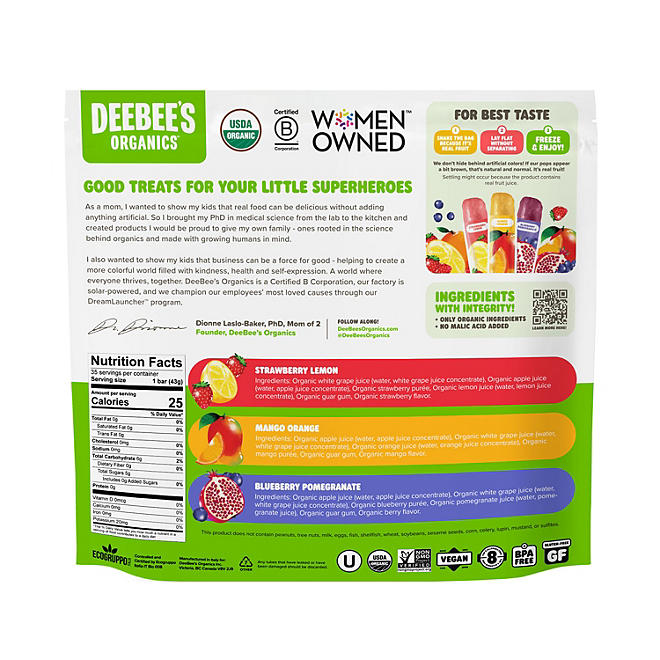 Deebee's Organics SuperFruit Freezies (1.35 fl. oz., 35 pk.)