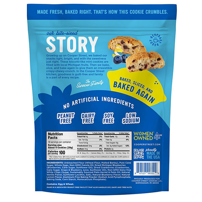 Cooper Street Blueberry Lemon Cookies,18 oz.