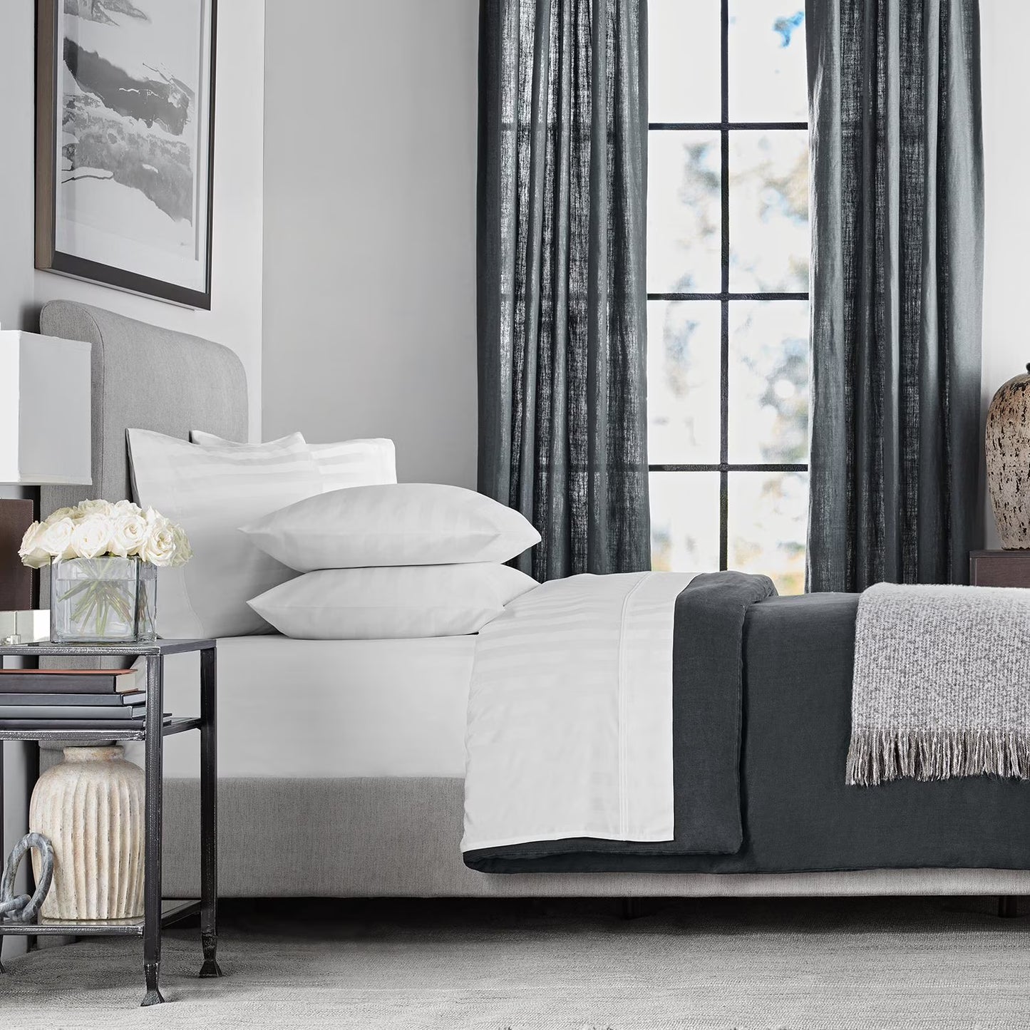 700-Thread-Count Hotel Premier Collection Egyptian Cotton Stripe Sheet Set, Assorted Sizes