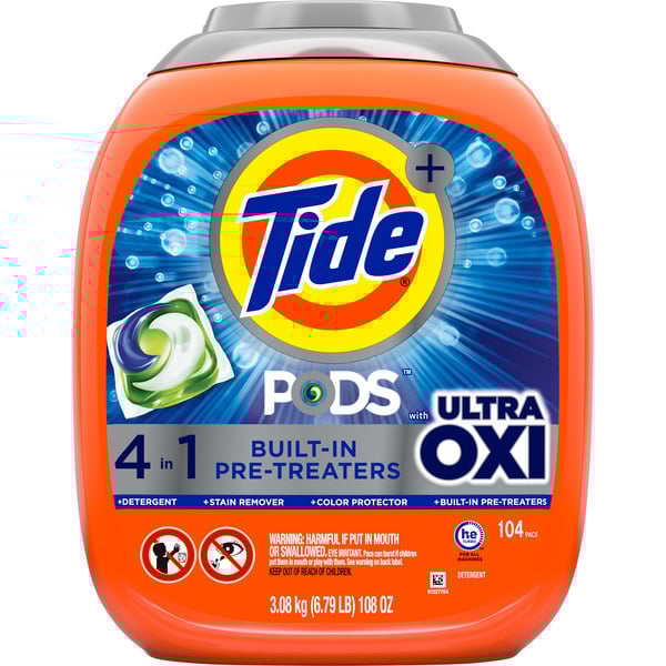 Tide PODS Plus Ultra OXI Laundry Detergent, 104 ct