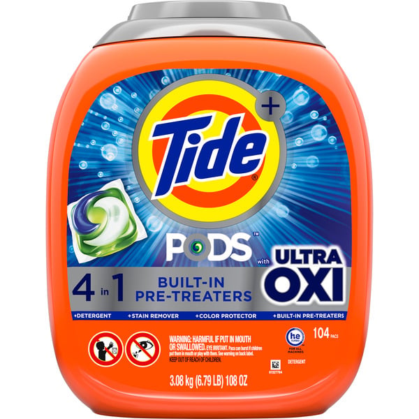 Tide PODS Plus Ultra OXI Laundry Detergent, 104 ct