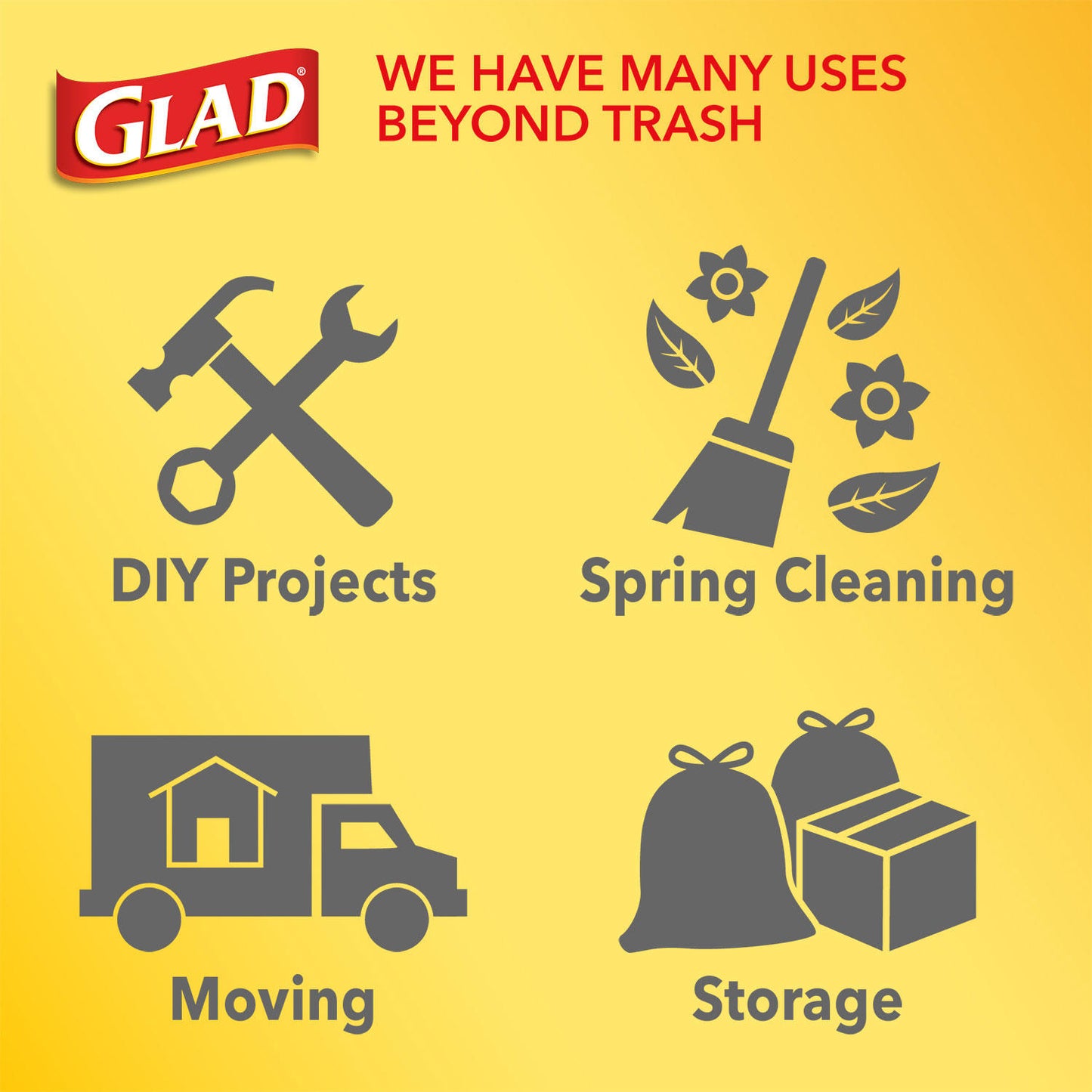 Glad ForceFlex Plus Tall Kitchen Trash Bags With Clorox, Lemon Fresh Bleach Scent (13 gal., 120 ct.)