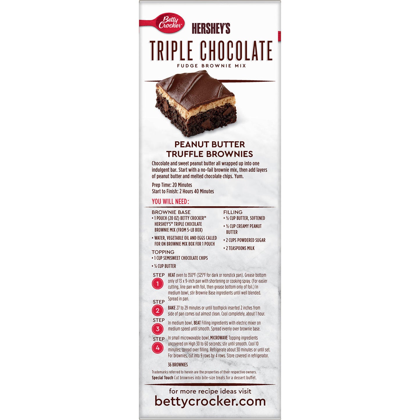 Betty Crocker Hershey’s Fudge Brownie Mix, Triple Chocolate (20 oz., 4 pk.)