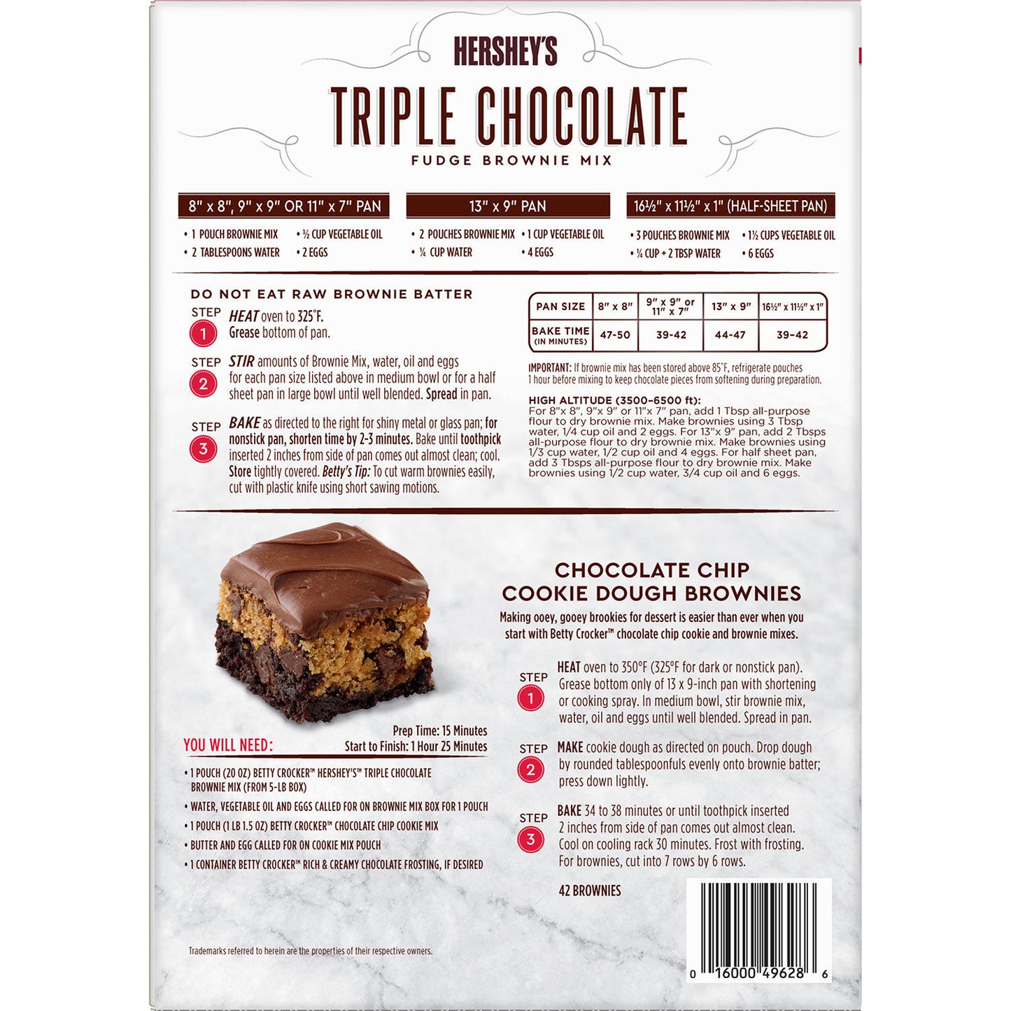 Betty Crocker Hershey’s Fudge Brownie Mix, Triple Chocolate (20 oz., 4 pk.)