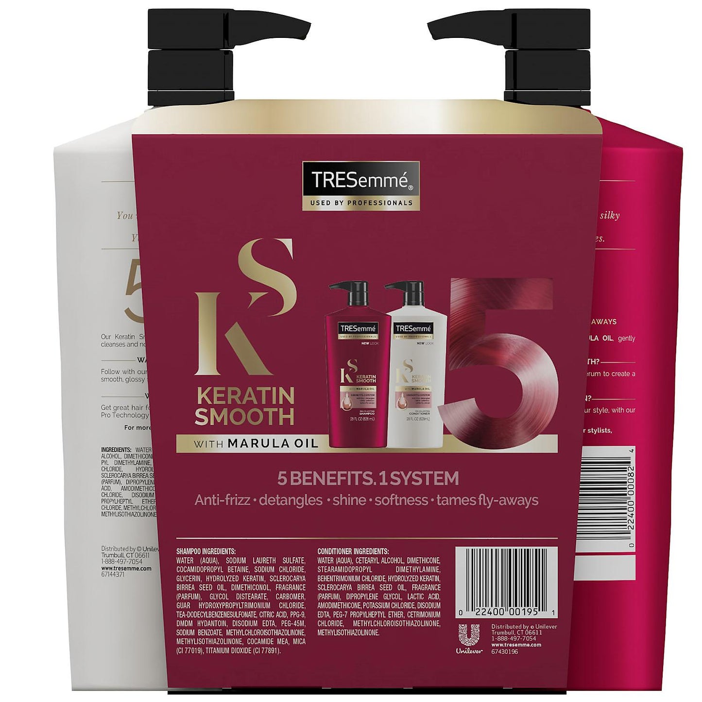 TRESemme Keratin Smooth with Marula Oil Shampoo and Conditioner (28 fl. oz., 2 pk.)
