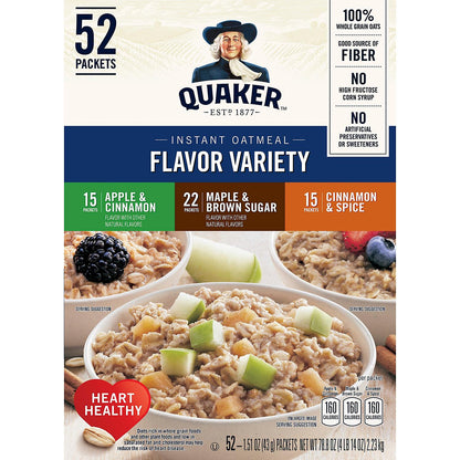 Quaker Instant Oatmeal Variety Pack (52 ct.)
