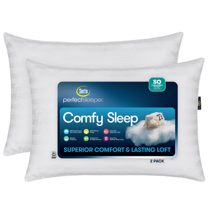 Serta Perfect Sleeper Comfy Sleep Bed Pillow, 2 Pack