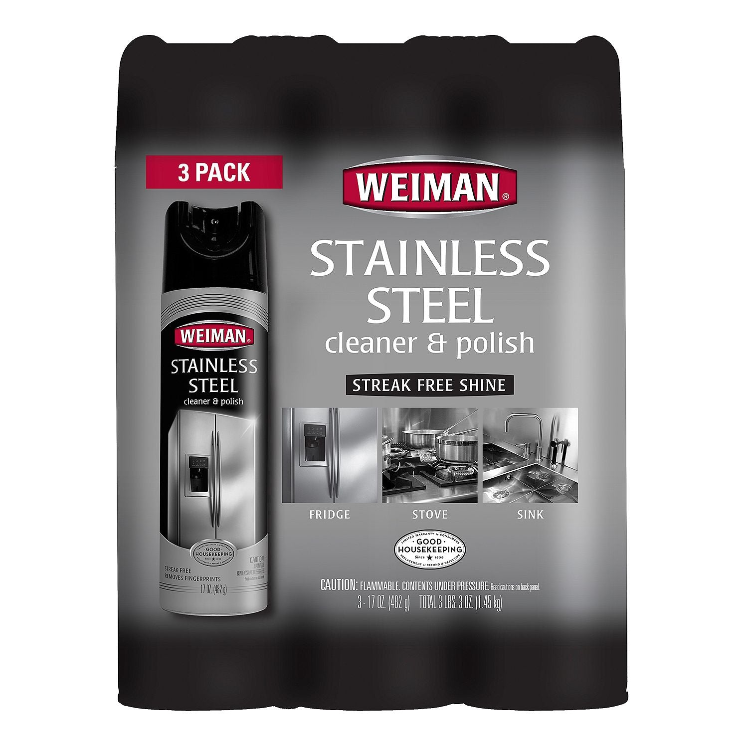 Weiman Stainless Steel Cleaner and Polish - (2 Pack) - Protects Appliances