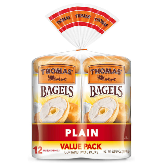 Thomas' Plain Soft and Chewy Bagels (19oz / 2pk)