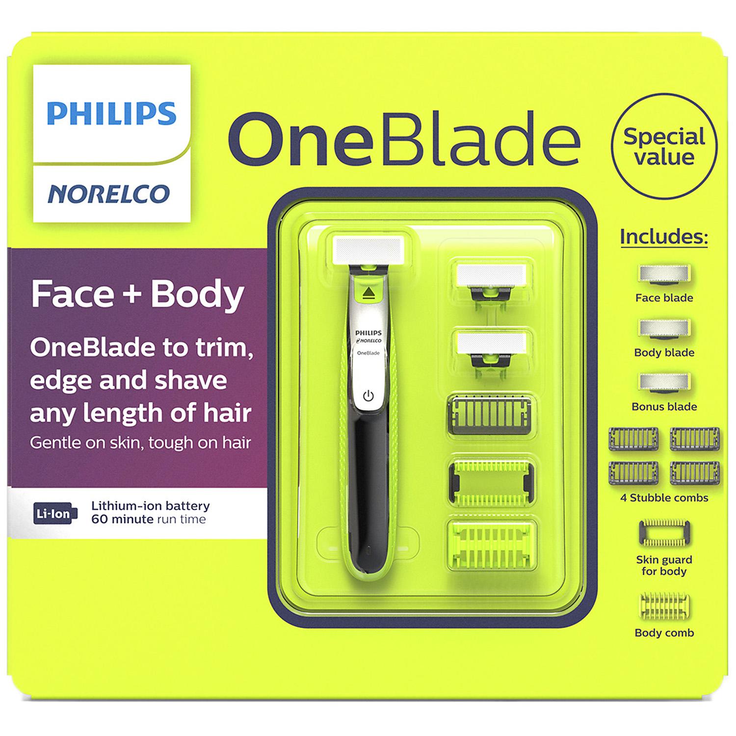 Philips Norelco OneBlade Face + Body Electric Trimmer and Shaver – My  Kosher Cart