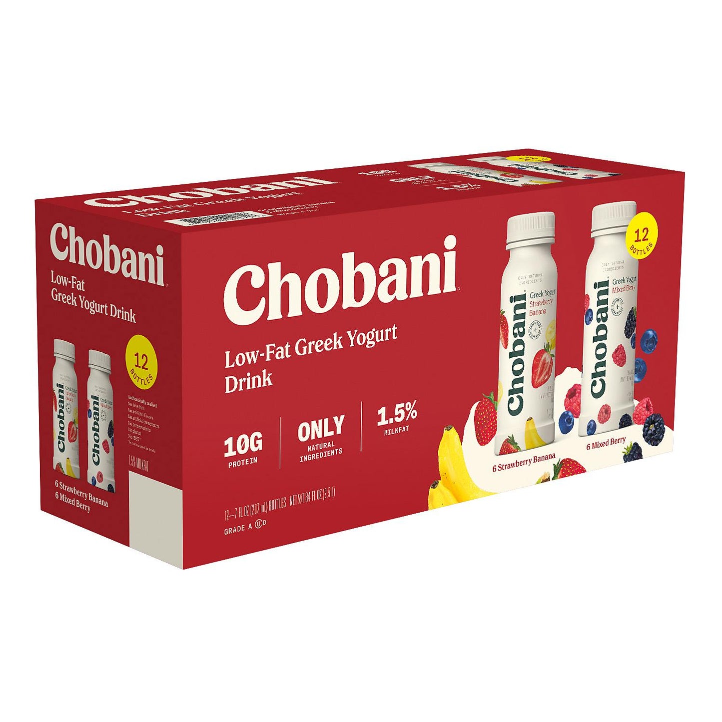 Chobani Low-Fat Greek Yogurt Drink Variety Pack (12 pk.)