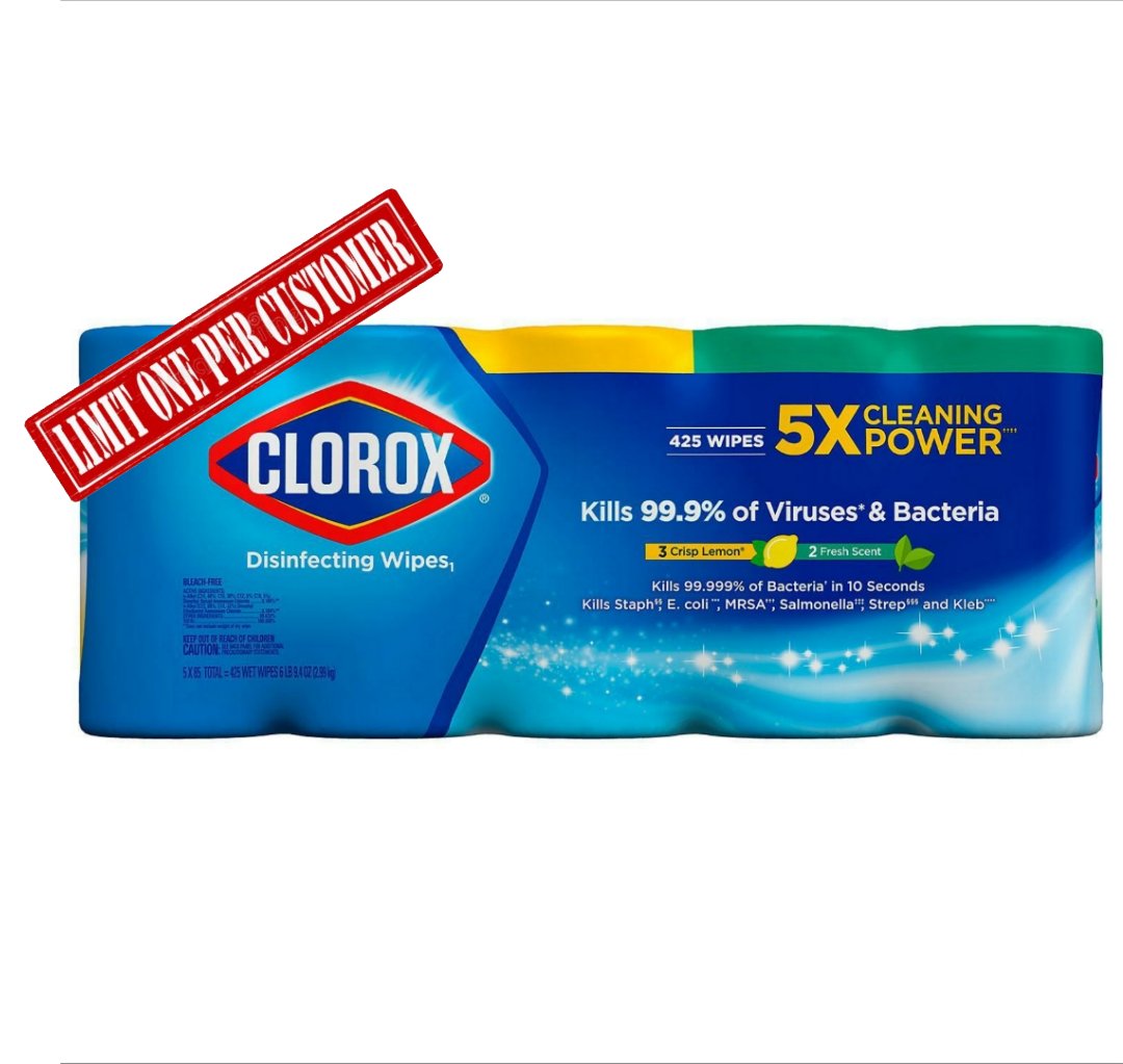 Clorox Disinfecting Bleach-Free Cleaning Wipes, Variety Pack (85 wipes/pk., 5 pk.)