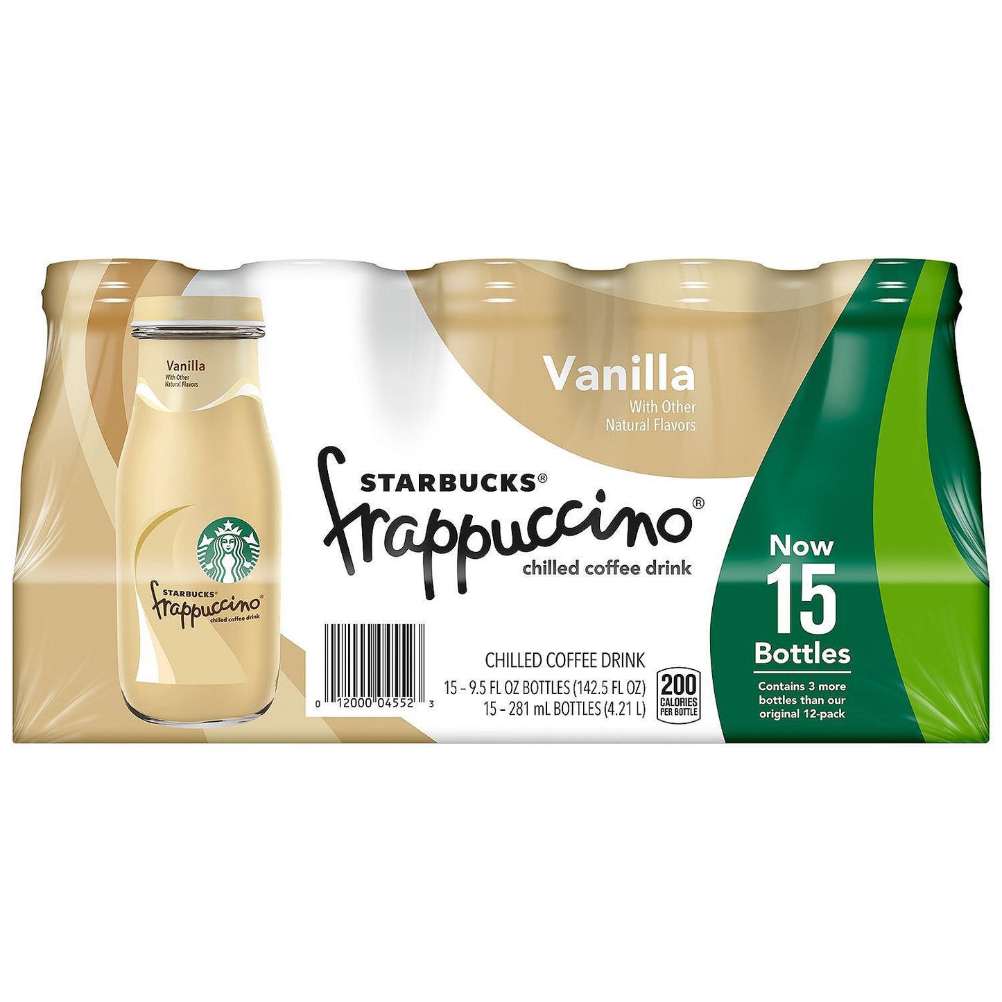 Starbucks Frappuccino Coffee Drink, Vanilla (9.5 oz. bottles, 15 pk.)