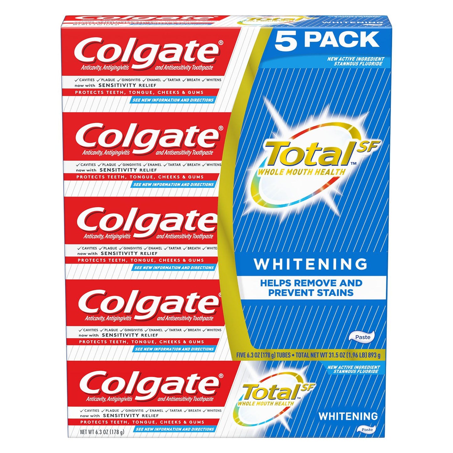 Colgate Total Whitening Toothpaste (6 oz., 5 pk.)