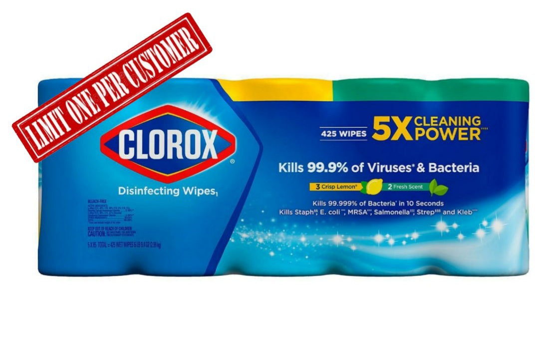 Clorox Disinfecting Bleach-Free Cleaning Wipes, Variety Pack (85 wipes/pk., 5 pk.)