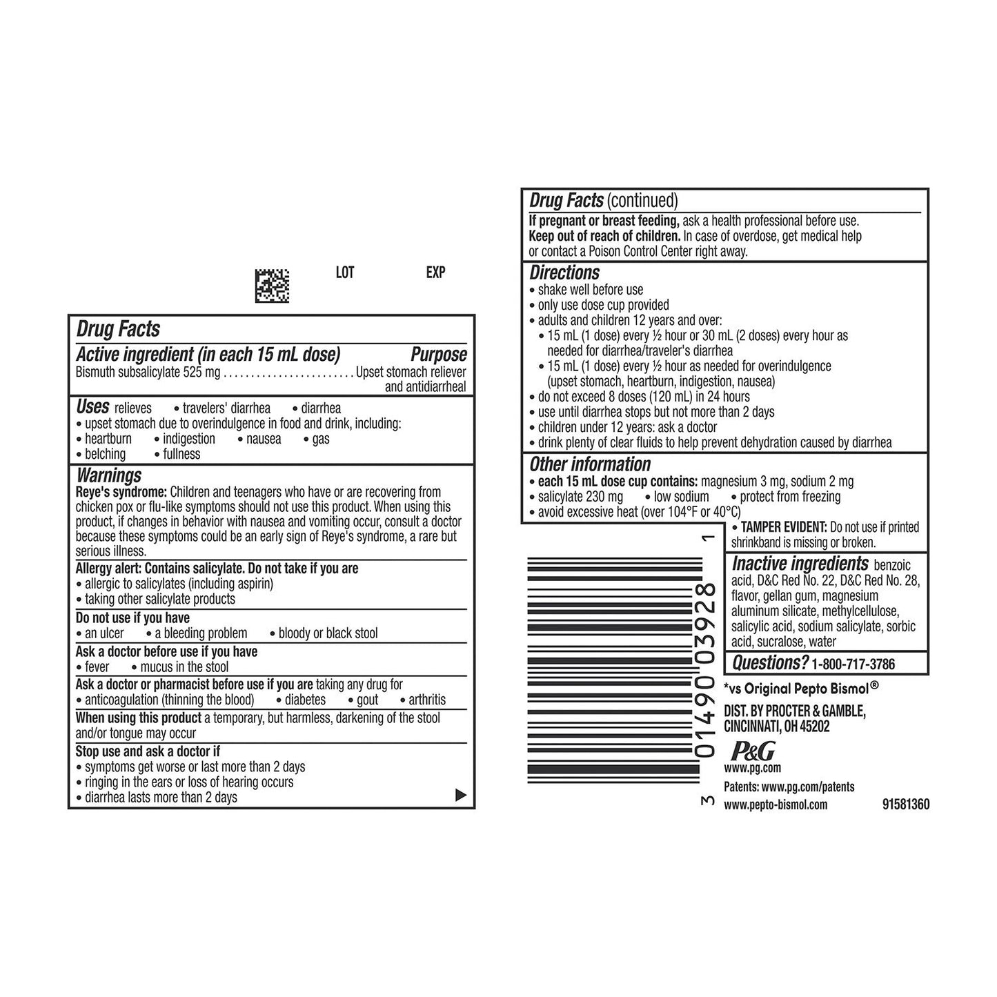 Pepto Bismol Ultra Strength, Original Flavor, Triple Pack (36 oz. each)