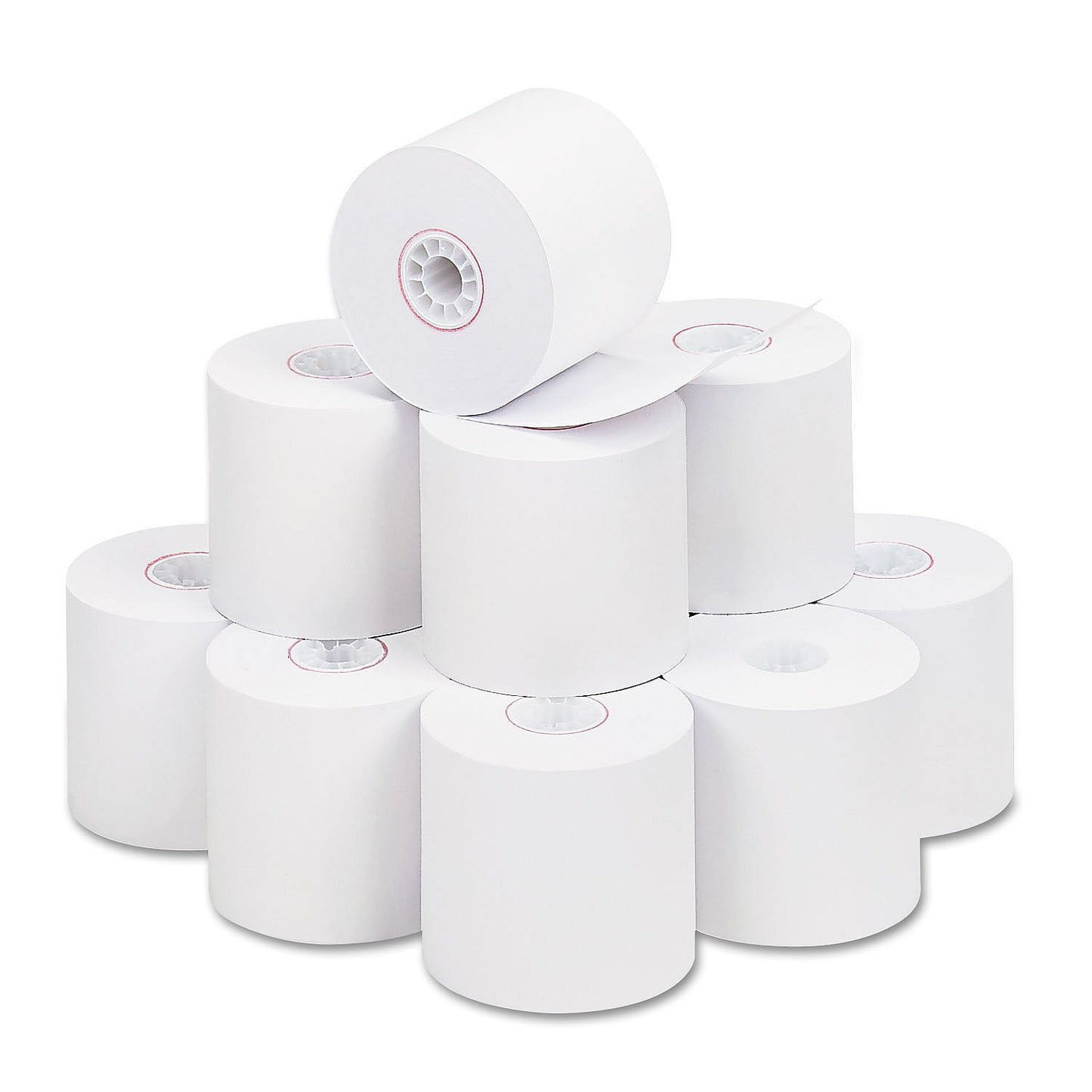 PM Company - Paper Rolls, One-Ply Cash Register/Add Roll, 2-1/4" x 150 ft, White - 12/Pack