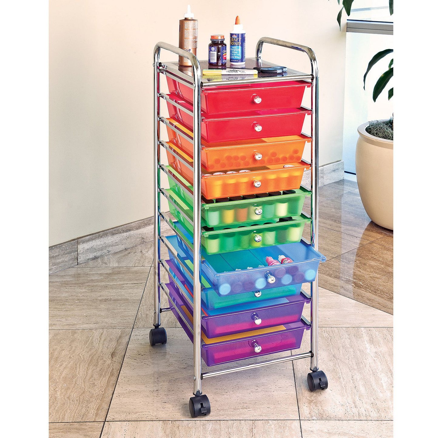 Seville Classics 10 Drawer Cart