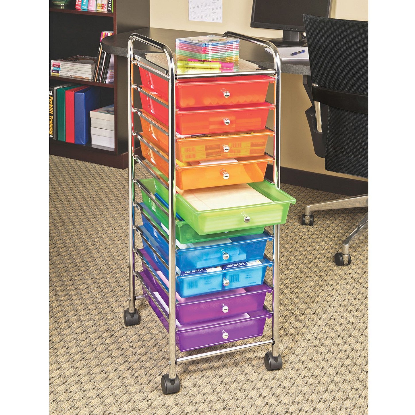 Seville Classics 10 Drawer Cart