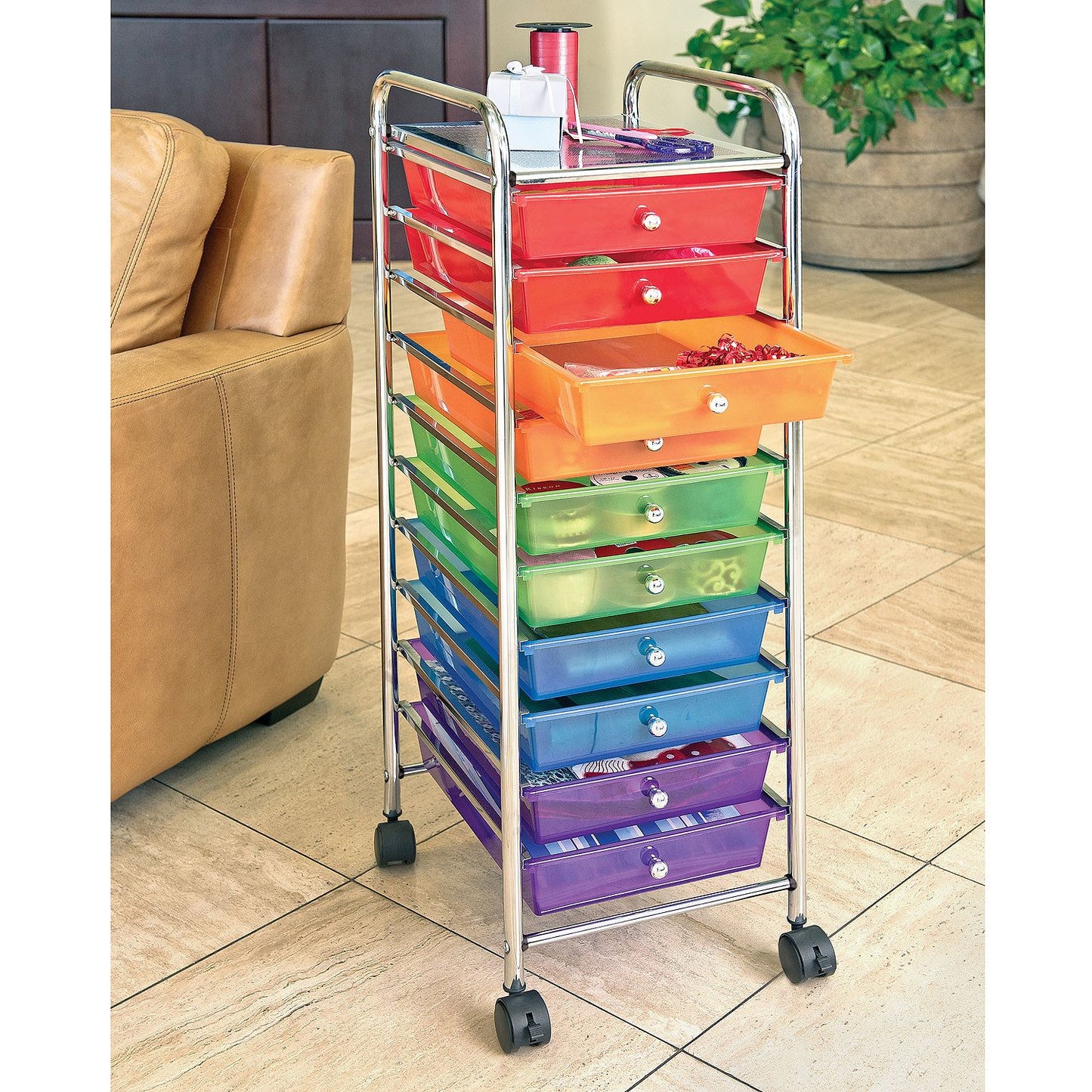 Seville Classics 10 Drawer Cart