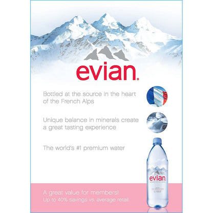 Evian Natural Spring Water (1 L, 12 pk.)