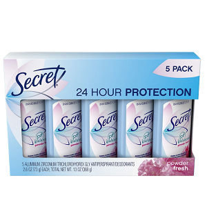 Secret Invisible Solid Deodorant, Powder Fresh (2.6 oz., 5 pk.)