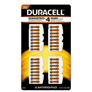 Duracell Hearing Aid Size 312 Batteries, 32 Count