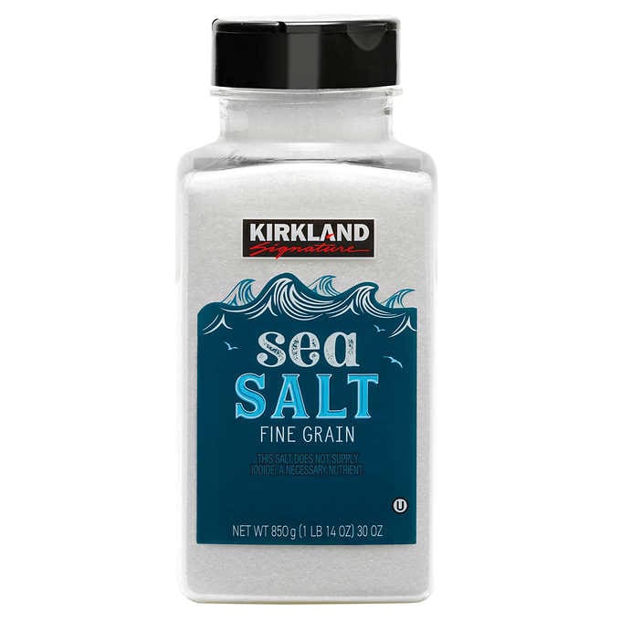 Kirkland Fine Grain Pure Sea Salt, 30 oz