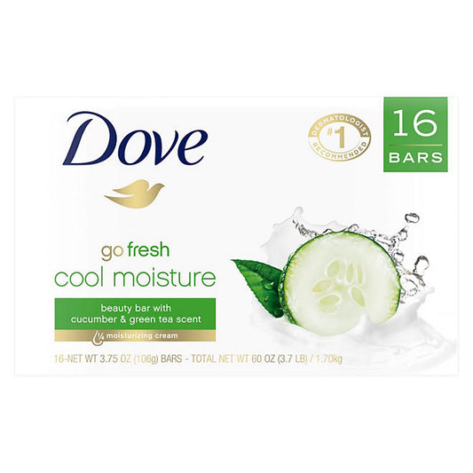 Dove Go Fresh Beauty Bar, Cool Moisture (3.75 oz., 16 ct.)