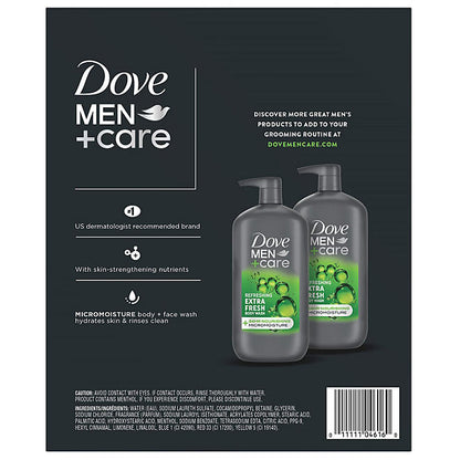 Dove Men+Care Body and Face Wash, Extra Fresh (30 fl. oz., 2 pk.)