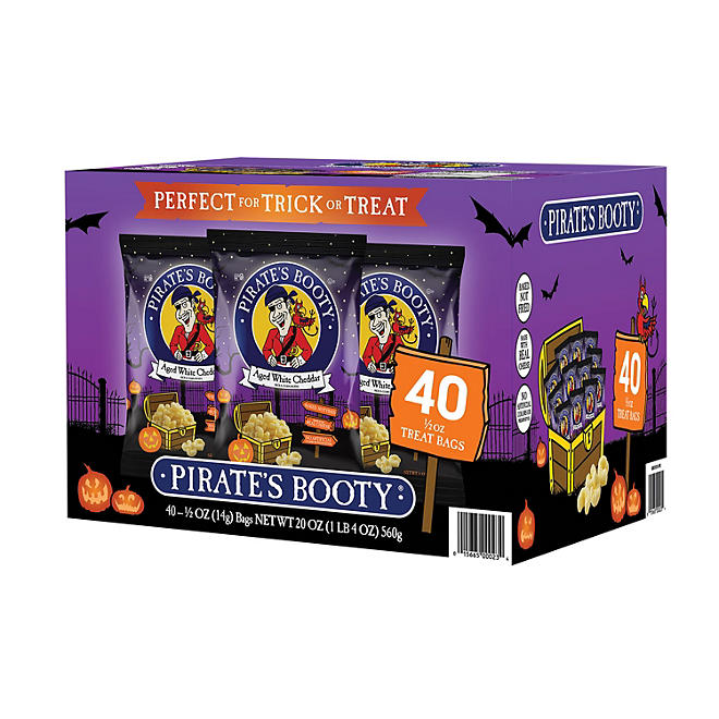 Pirate's Booty Halloween Cheddar Puffs Bags (0.5 oz, 40 ct.)