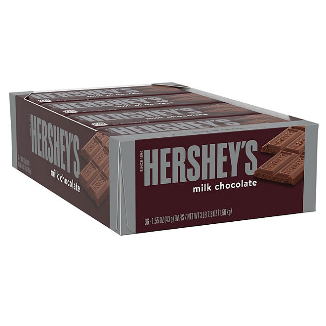 HERSHEY'S Milk Chocolate Candy Bars (1.55 oz., 36 ct.)