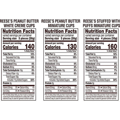 REESE'S Miniatures Chocolate and White Creme Peanut Butter Assortment Cups, Individually Wrapped, Bulk Candy Bag (52.1 oz.)