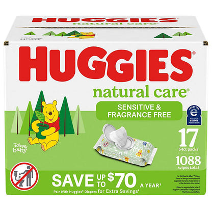 Huggies Natural Care Sensitive Baby Wipes, Fragrance Free (1088 ct.)