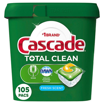 Cascade Total Clean ActionPacs, Dishwasher Detergent, Fresh Scent (90 ct.)