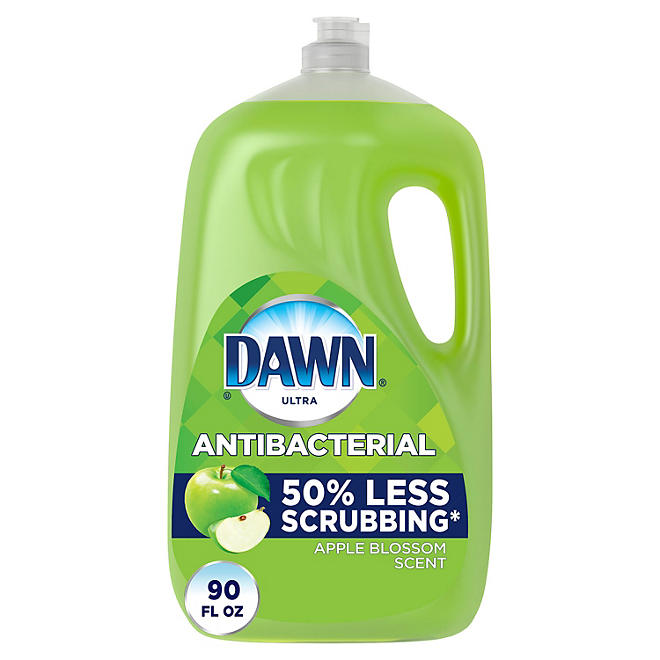 Dawn Ultra Antibacterial Hand Soap, Dishwashing Liquid Dish Soap, Apple Blossom Scent (90 fl. oz.)