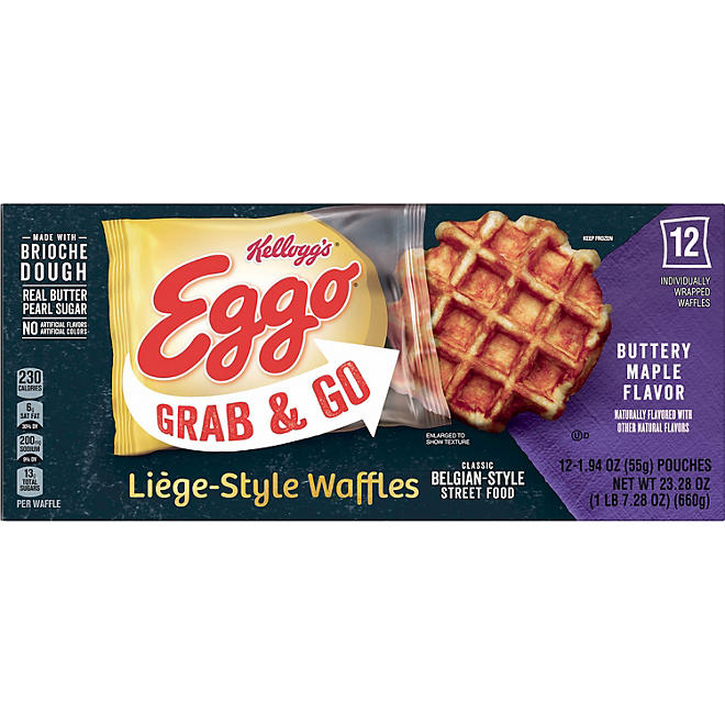 Kellogg's Eggo Waffles, Liege-Style Buttery Maple (12 ct.) – My