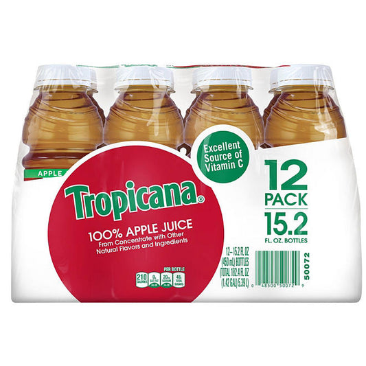 Tropicana 100% Juice, Apple Juice (15.2 oz., 12 pk.)