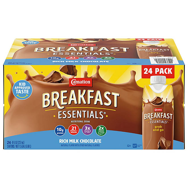 Carnation Breakfast Essentials Ready To Drink, Rich Milk Chocolate (8 oz., 24 pk.)