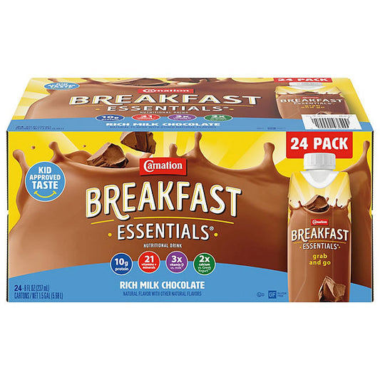 Carnation Breakfast Essentials Ready To Drink, Rich Milk Chocolate (8 oz., 24 pk.)