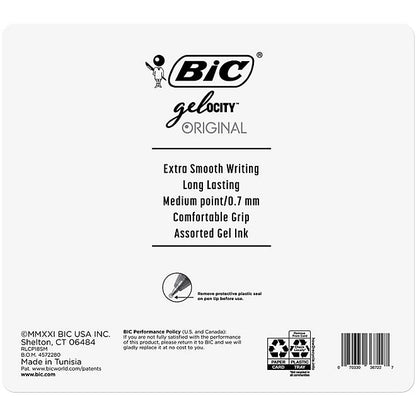 BIC Gel-ocity Retractable Gel Pen, Medium Point (0.7mm), Various, 18 Ct